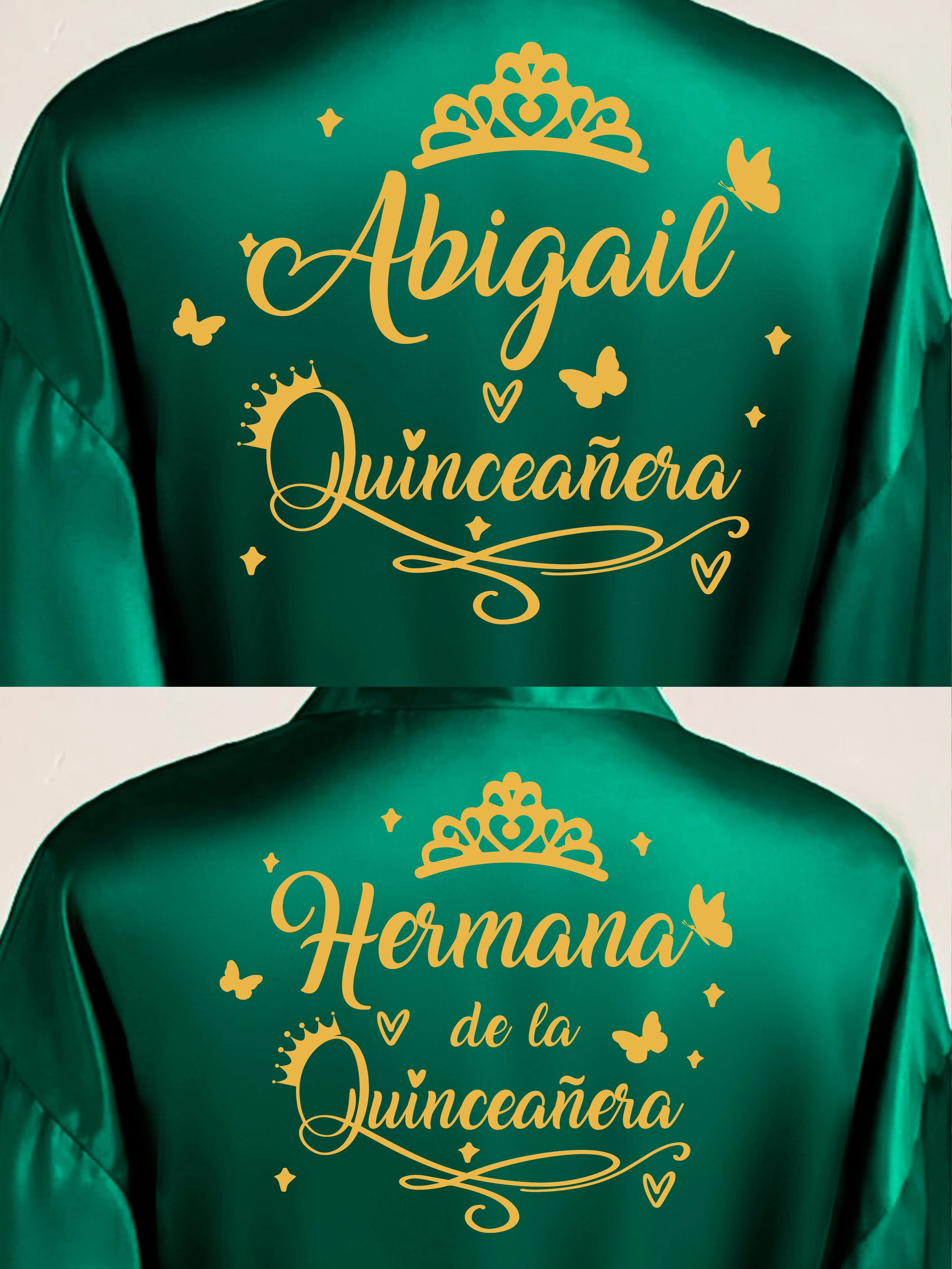 2 Batas quinceanera Green with Gold