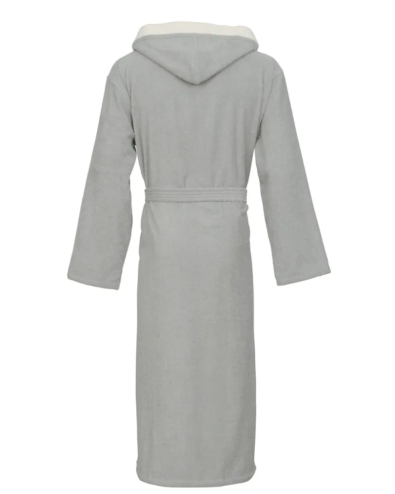 40300 Silver/Off White Long Wrap Bathrobe Unisex