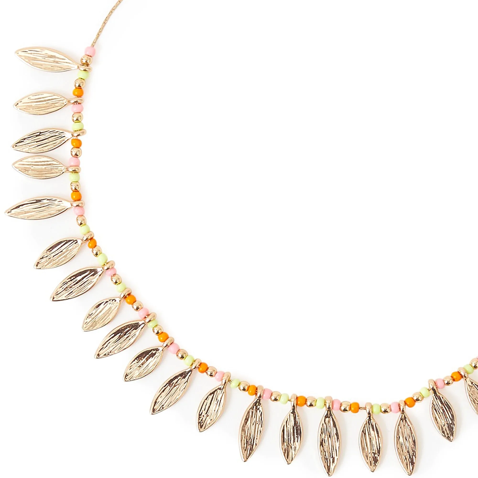 Accessorize London Women's Gold Brushed Leaf Collar Necklace