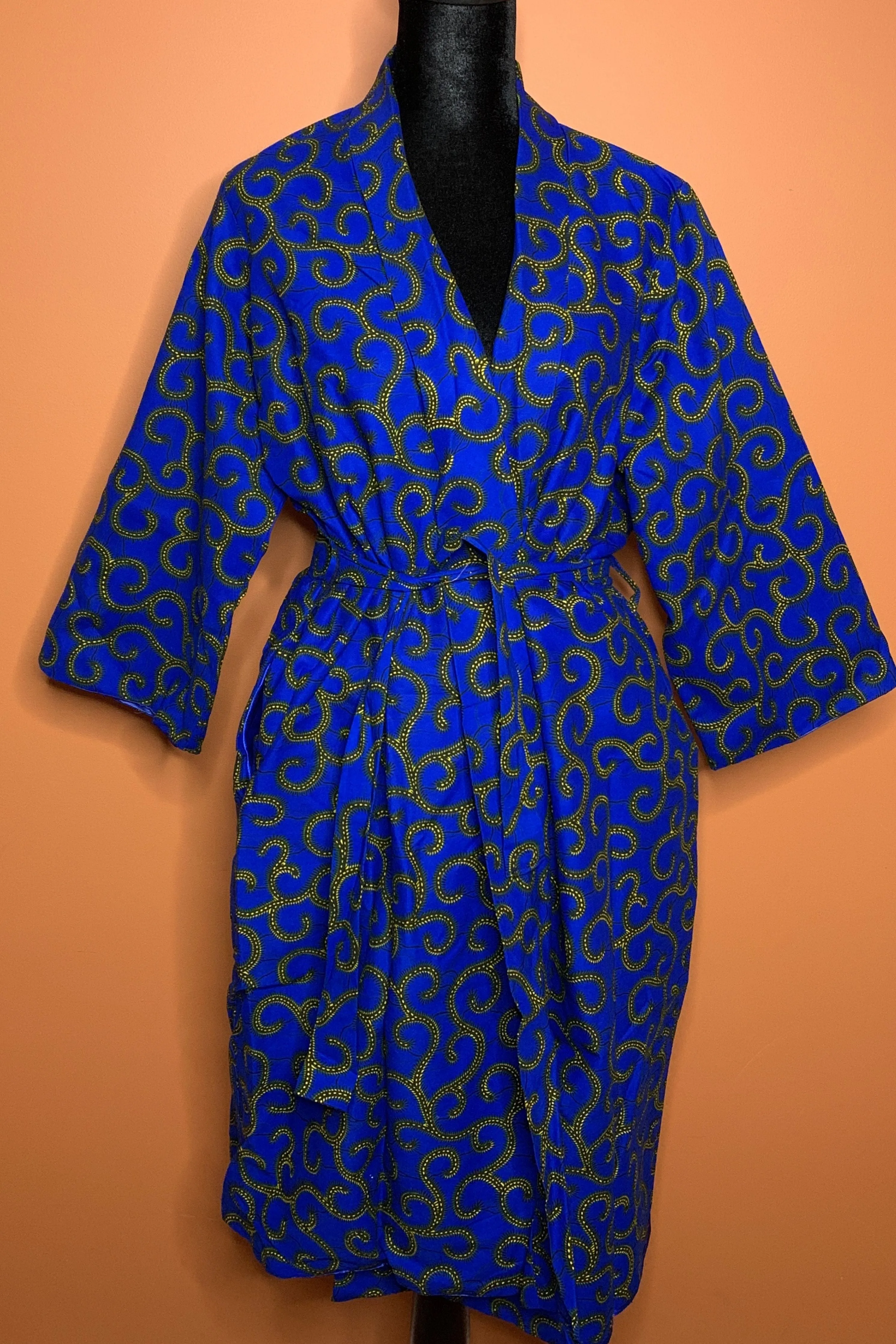 Akosua African Print Satin Robe