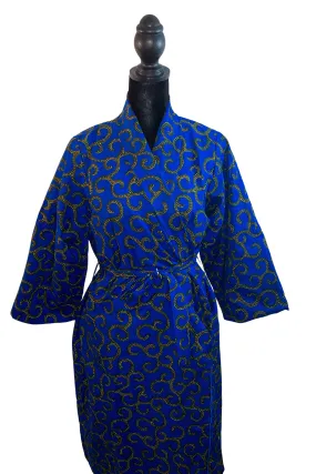 Akosua African Print Satin Robe