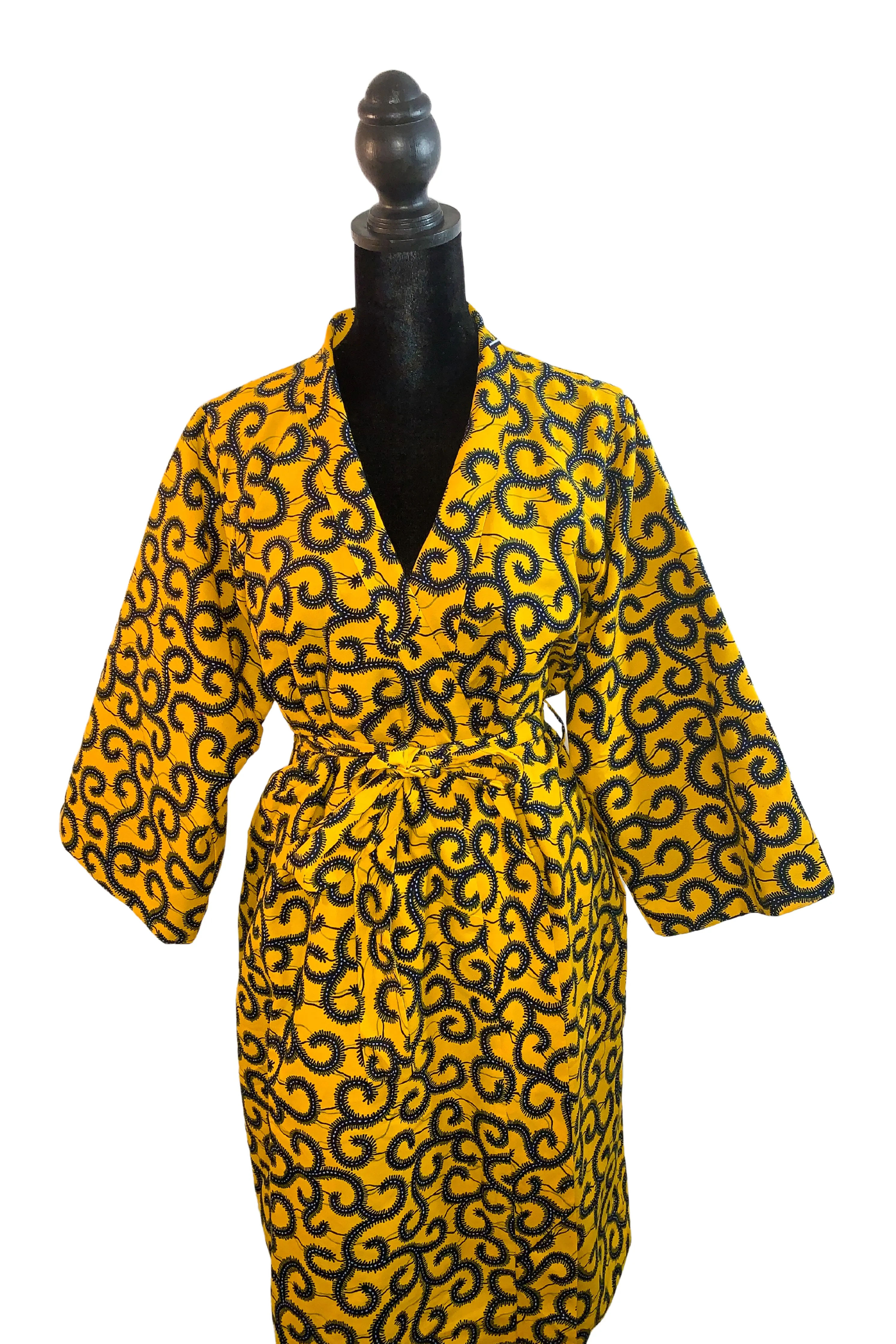 Akosua African Print Satin Robe