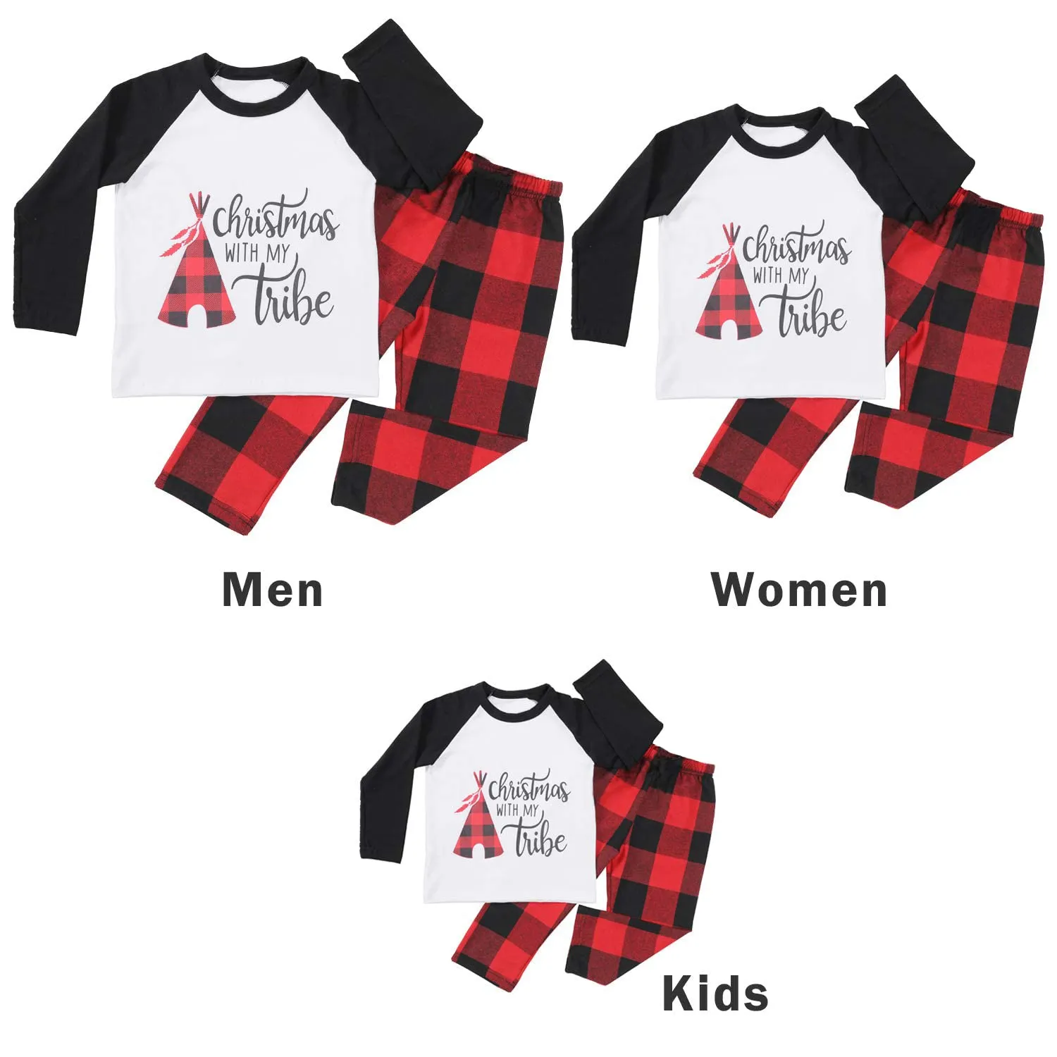 ANGELGGH Matching Christmas Pajamas for Family, Cute Vacation PJs Sets for Couples/Women/Men, Xmas 2 Piece Jammies Sleepwear (Youth, 2-3T, Black White)