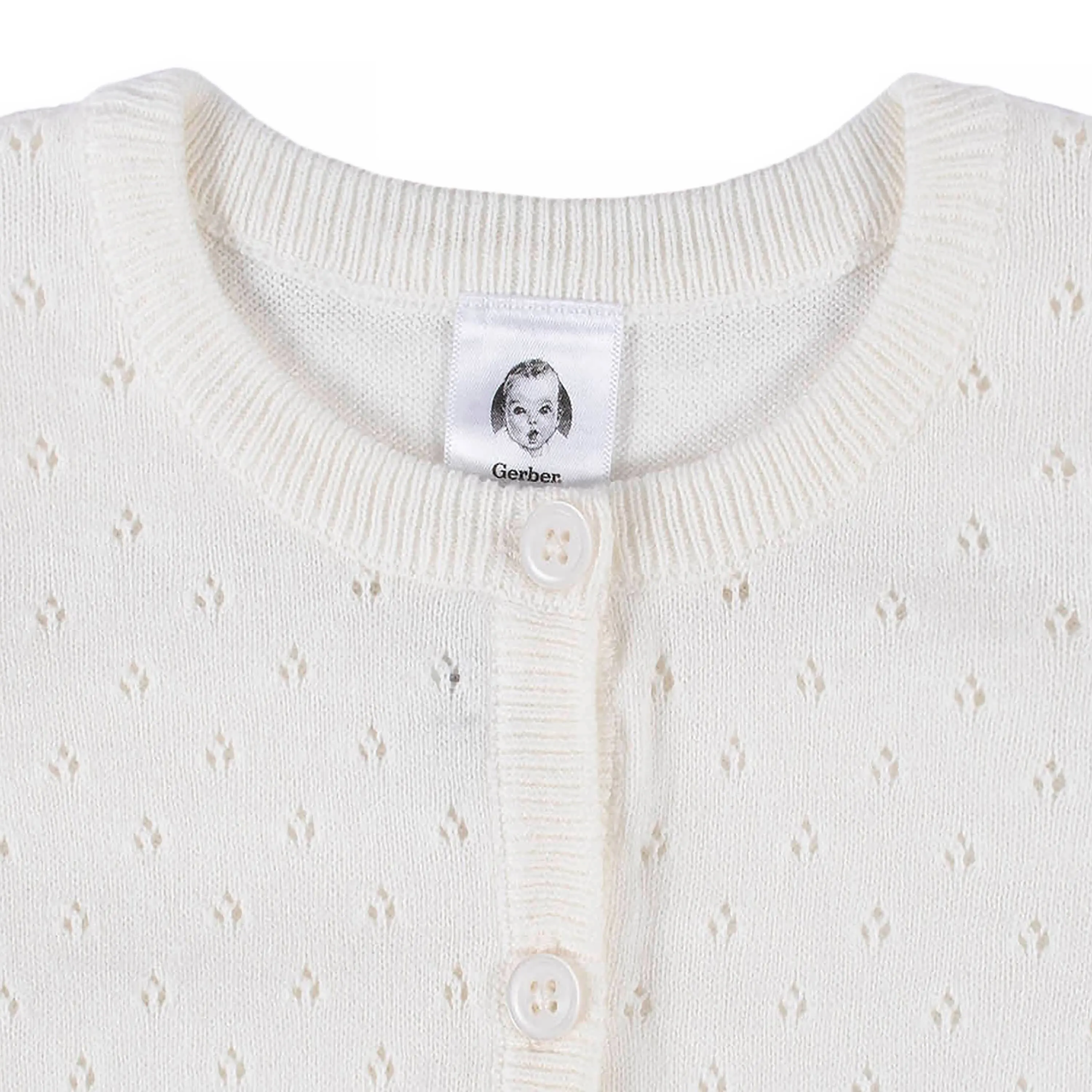 Baby & Toddler Girls White Pointelle Cardigan