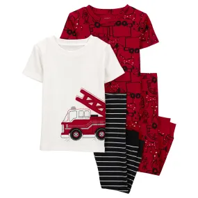 Baby Boys' 4-Piece Firetruck Pajamas 1Q510110