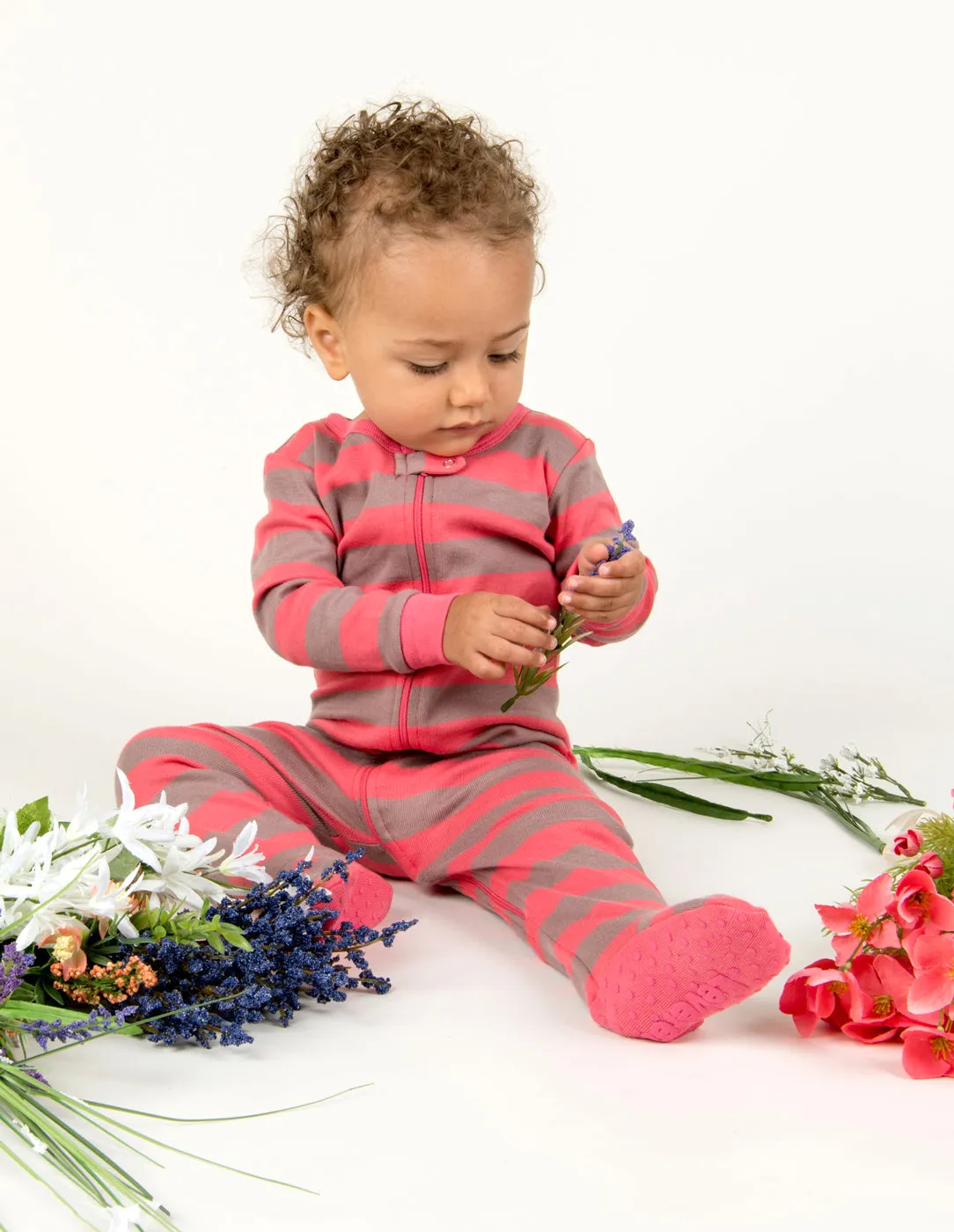 Baby Footed Pink Striped Pajamas