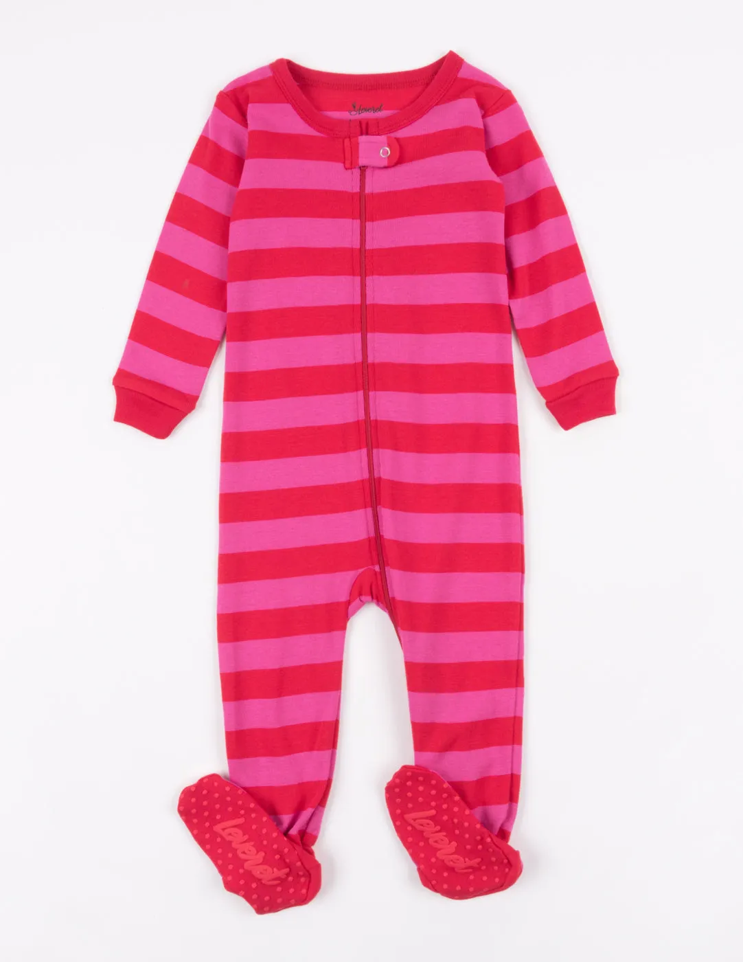 Baby Footed Pink Striped Pajamas