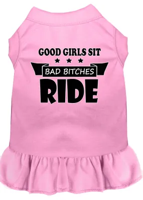 Bitches Ride Screen Print Dog Dress Light Pink Xl (16)