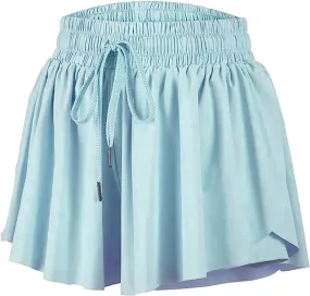 Butterfly Flowy Short in Light Blue