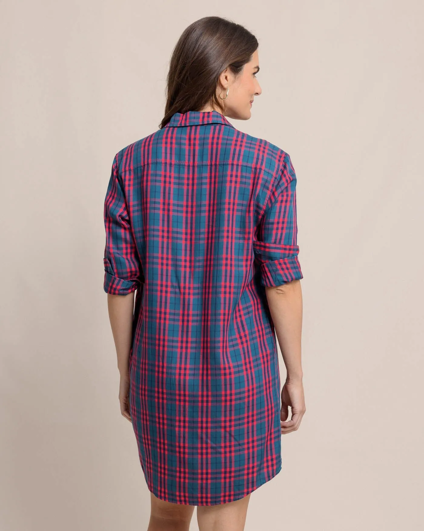 Cam Vibrant Autumn Twill Plaid Dress