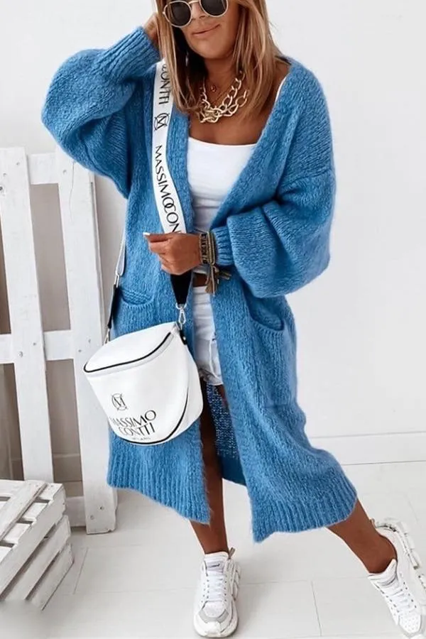 Catch A Chill Pocketed Knit Cardigan