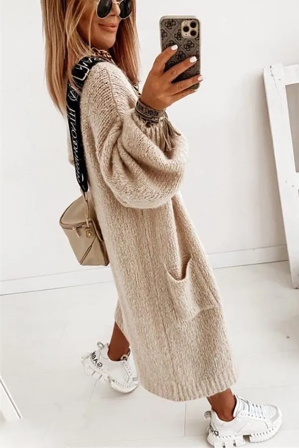 Catch A Chill Pocketed Knit Cardigan