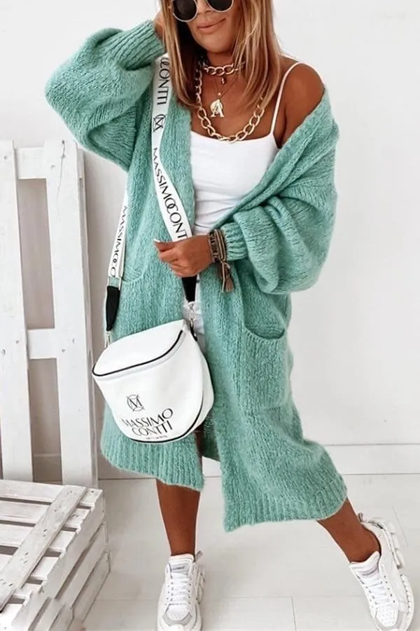 Catch A Chill Pocketed Knit Cardigan