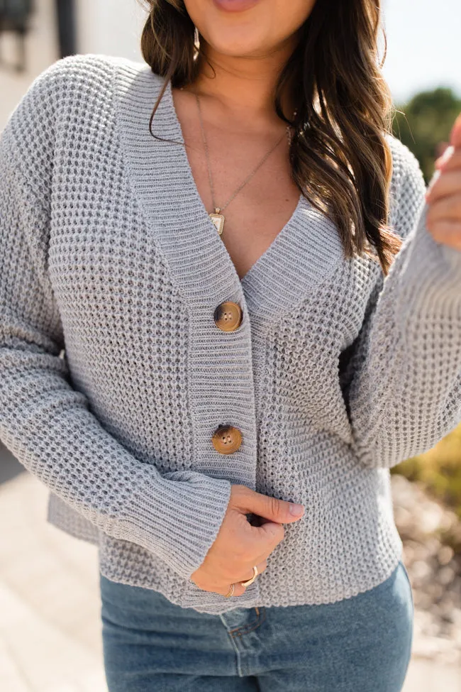 Chill Retreat Grey Waffle Cardigan SALE