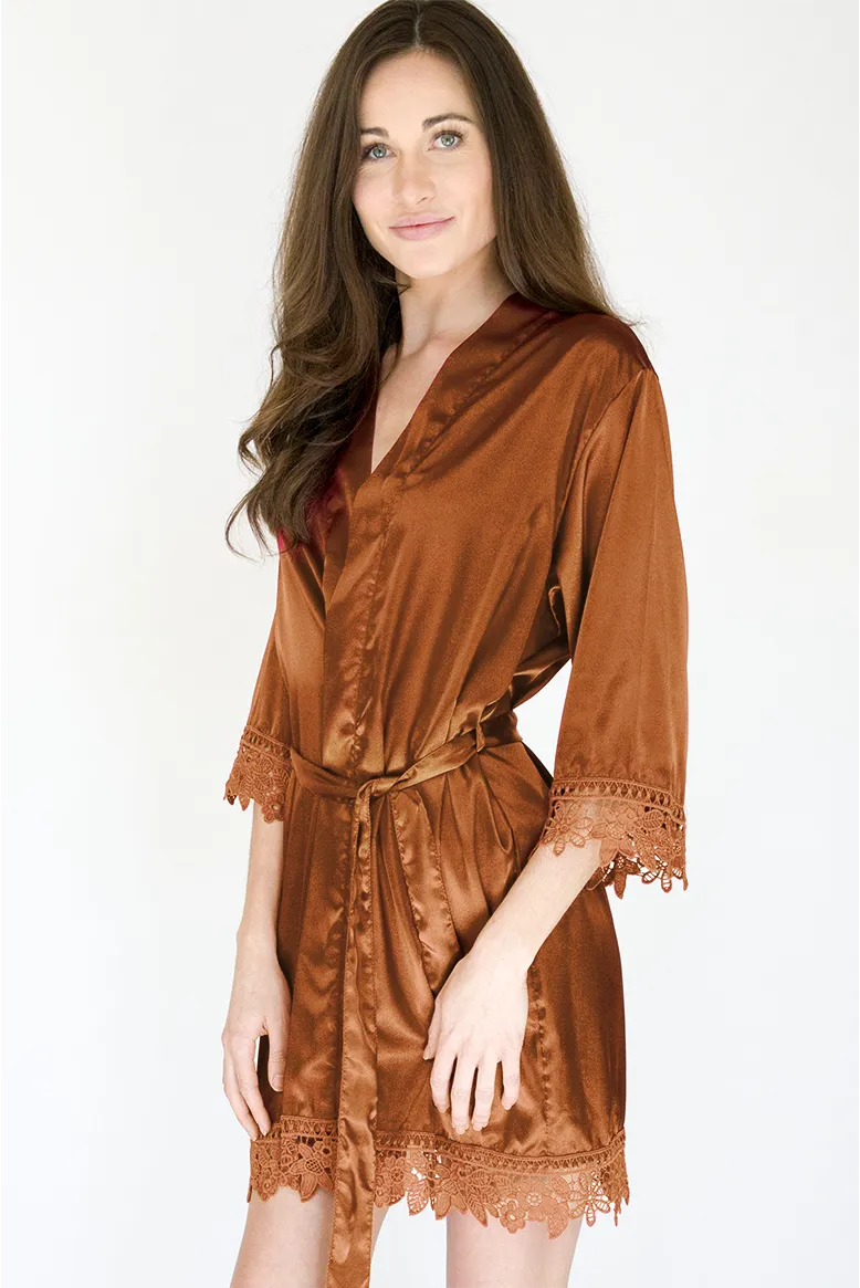 Copper Lila Lace Bridal Robe