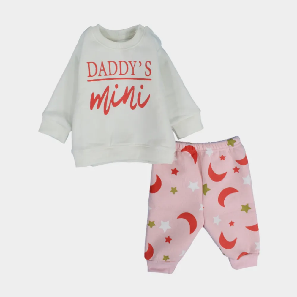 Daddy's Mini Girl Long-Sleeved Fleeced Pajama