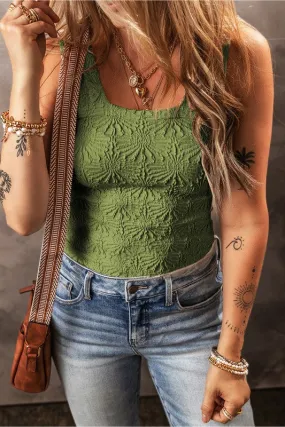 Down The Road Textured Crop Top Green