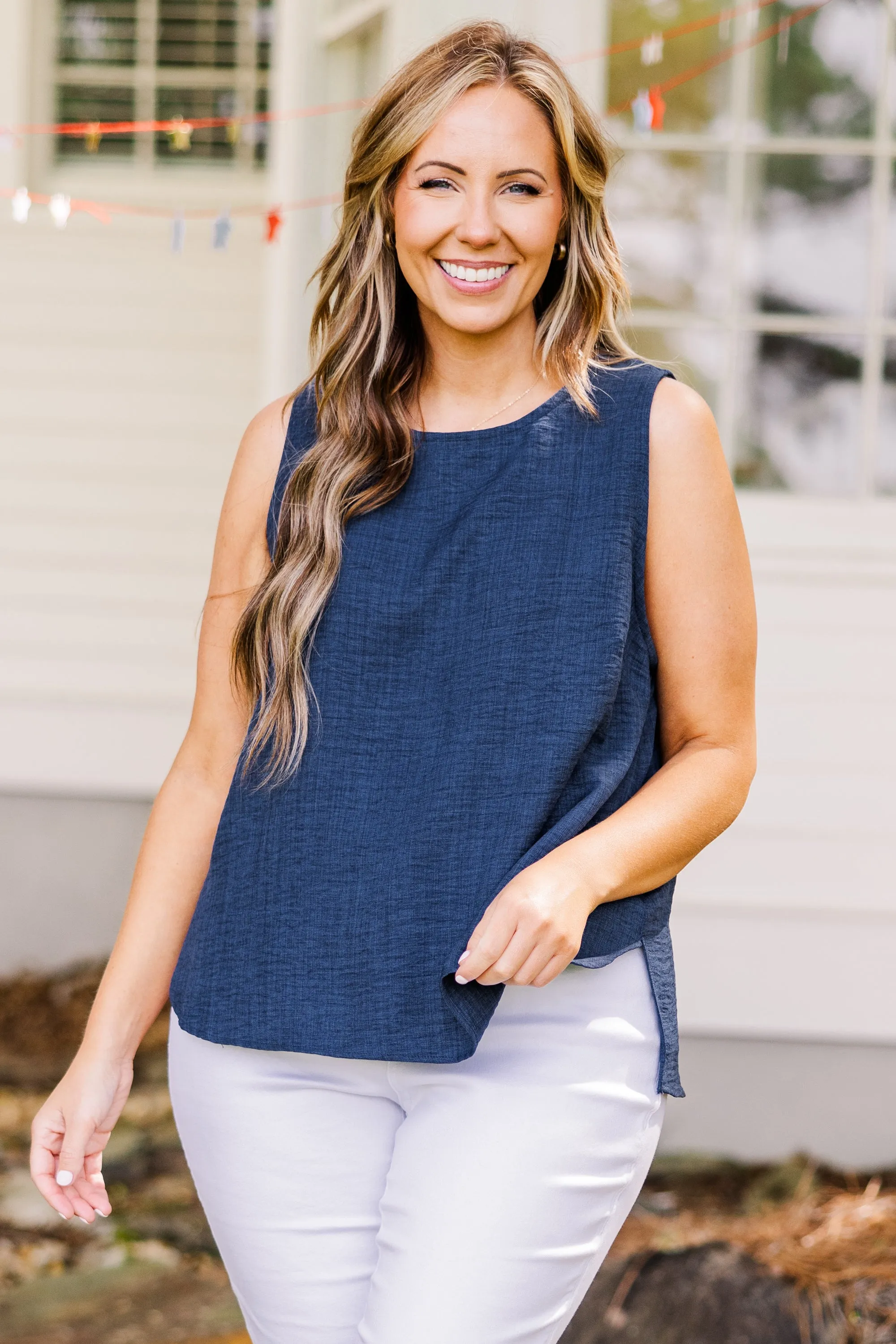 Easy Breezy Top, Navy Blue