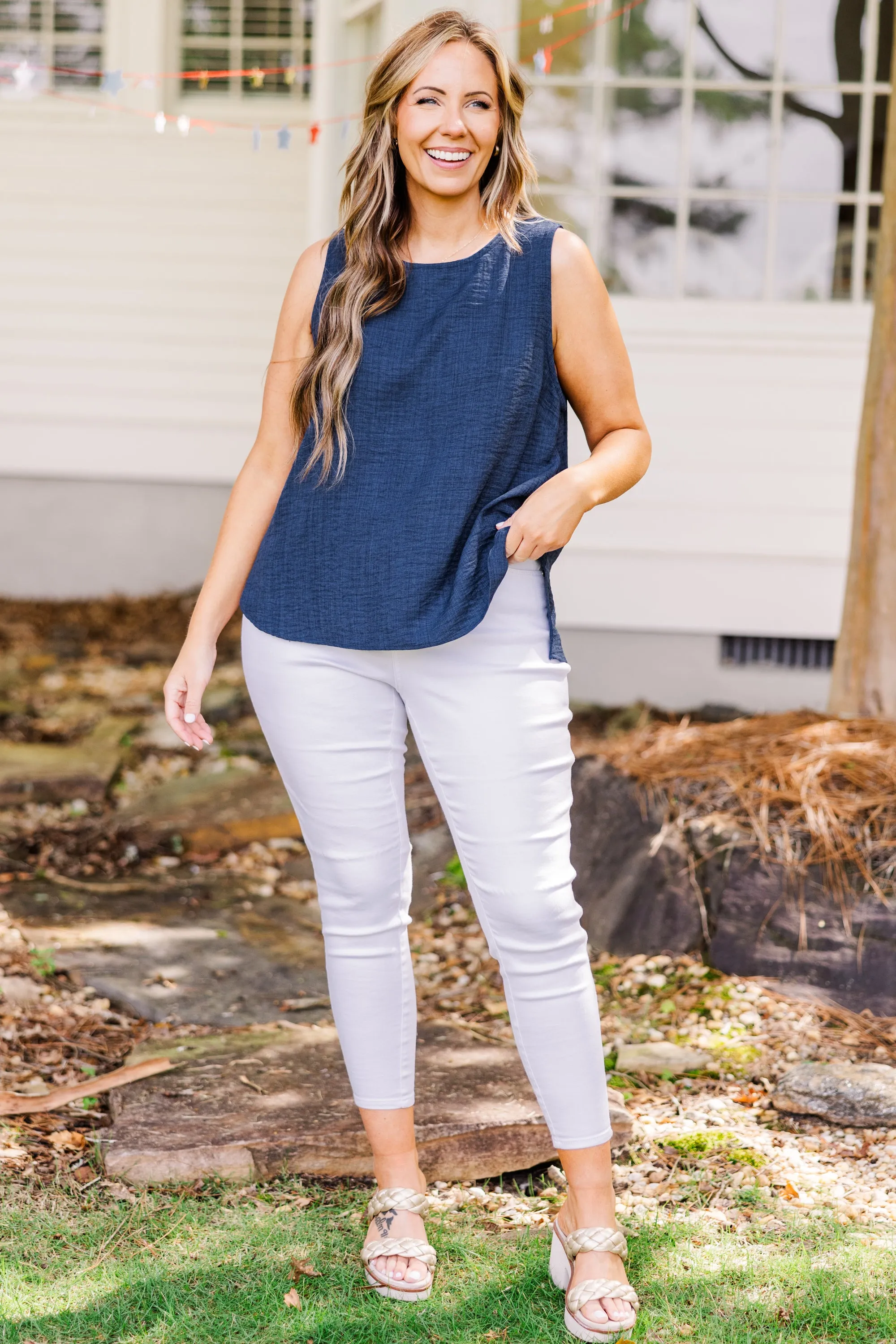 Easy Breezy Top, Navy Blue