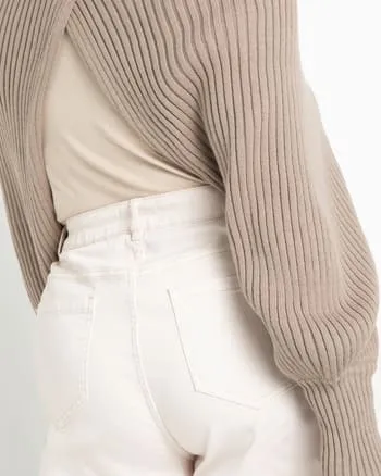 Erin Turtleneck Sweater Sleeves | Roasted Cashew