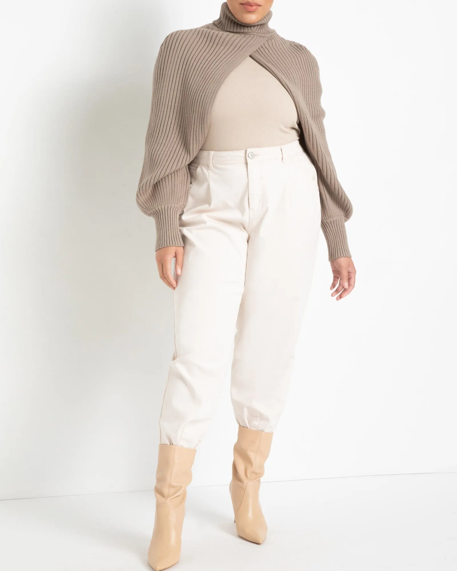 Erin Turtleneck Sweater Sleeves | Roasted Cashew