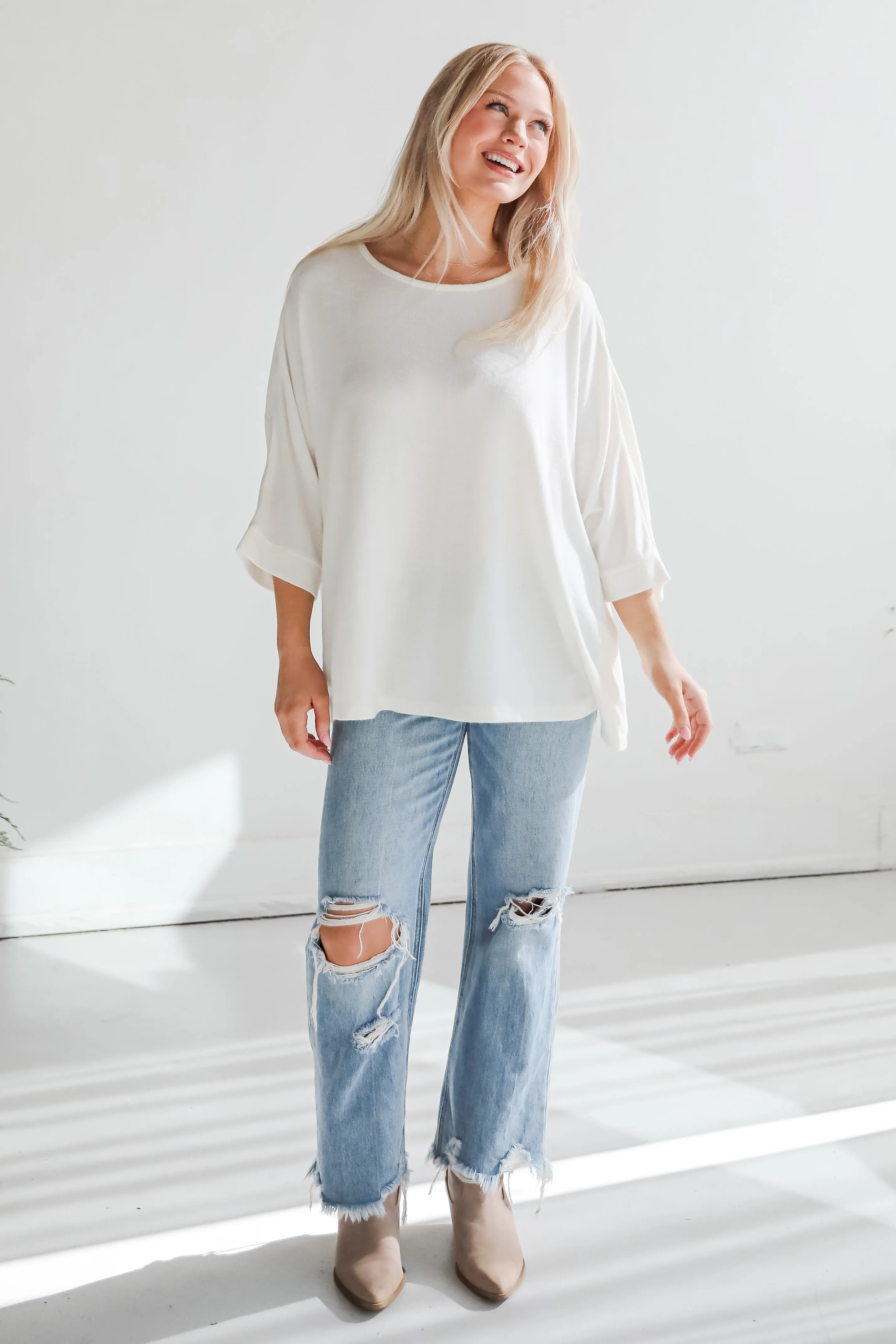 FINAL SALE - Winning Pick Oversized Soft Knit Top