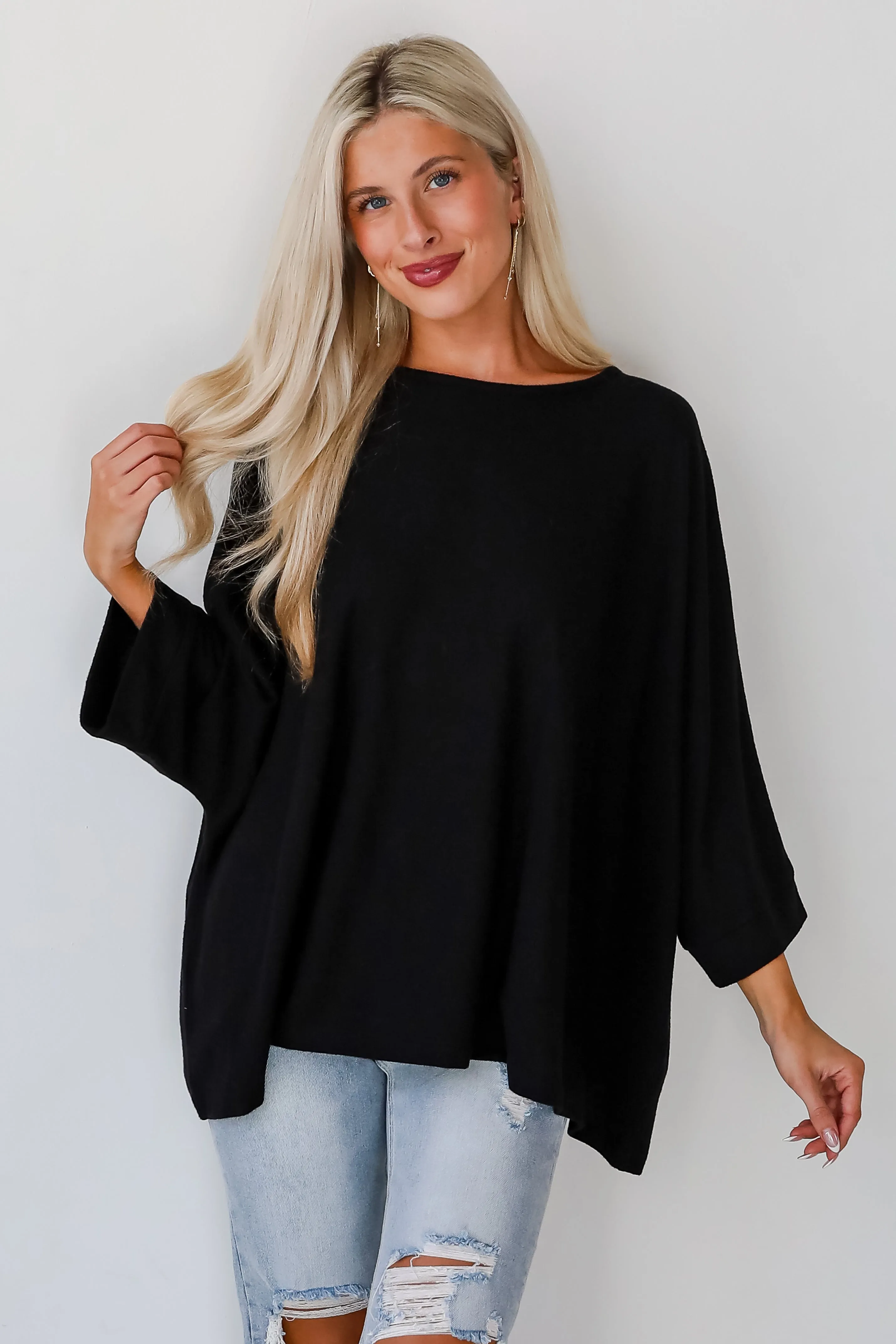 FINAL SALE - Winning Pick Oversized Soft Knit Top