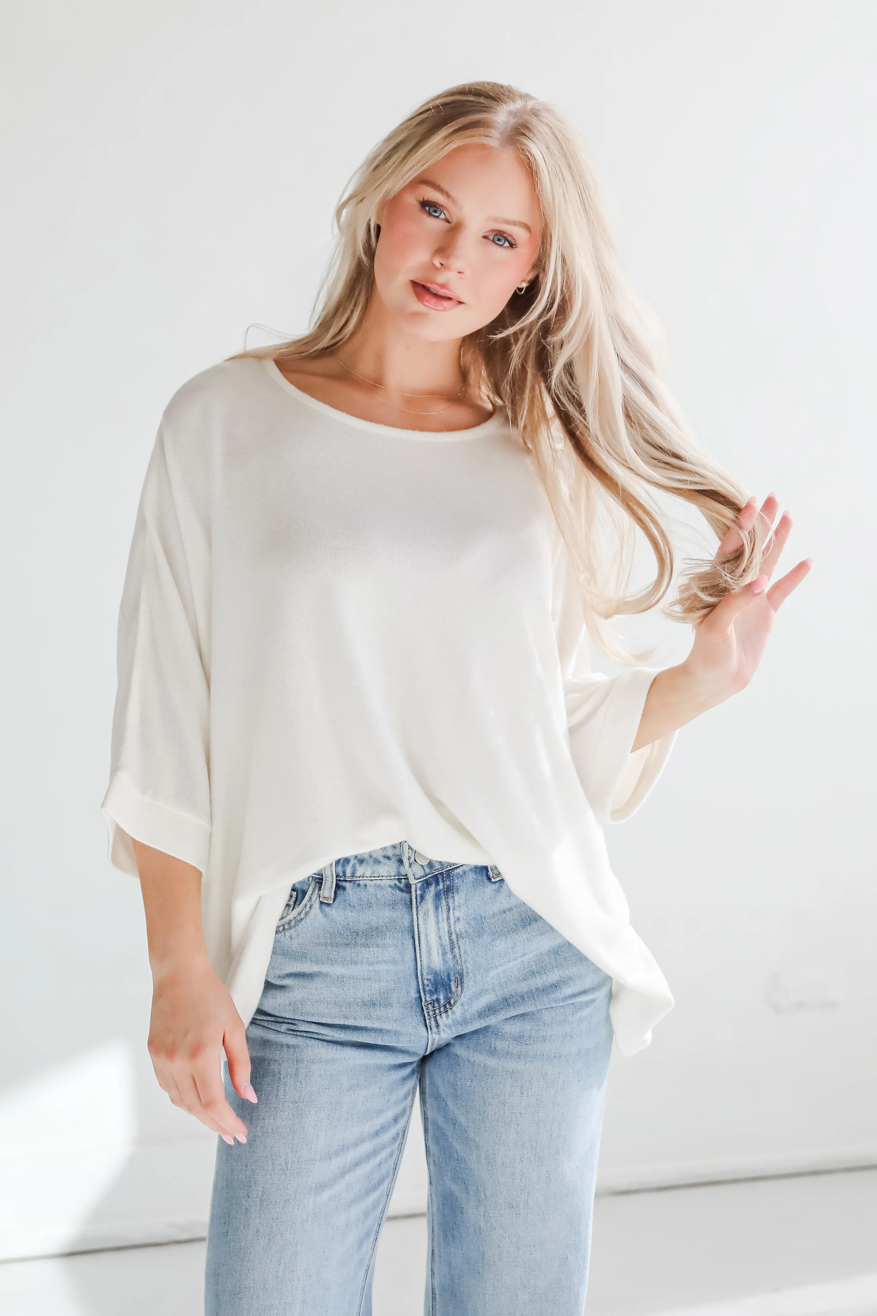 FINAL SALE - Winning Pick Oversized Soft Knit Top