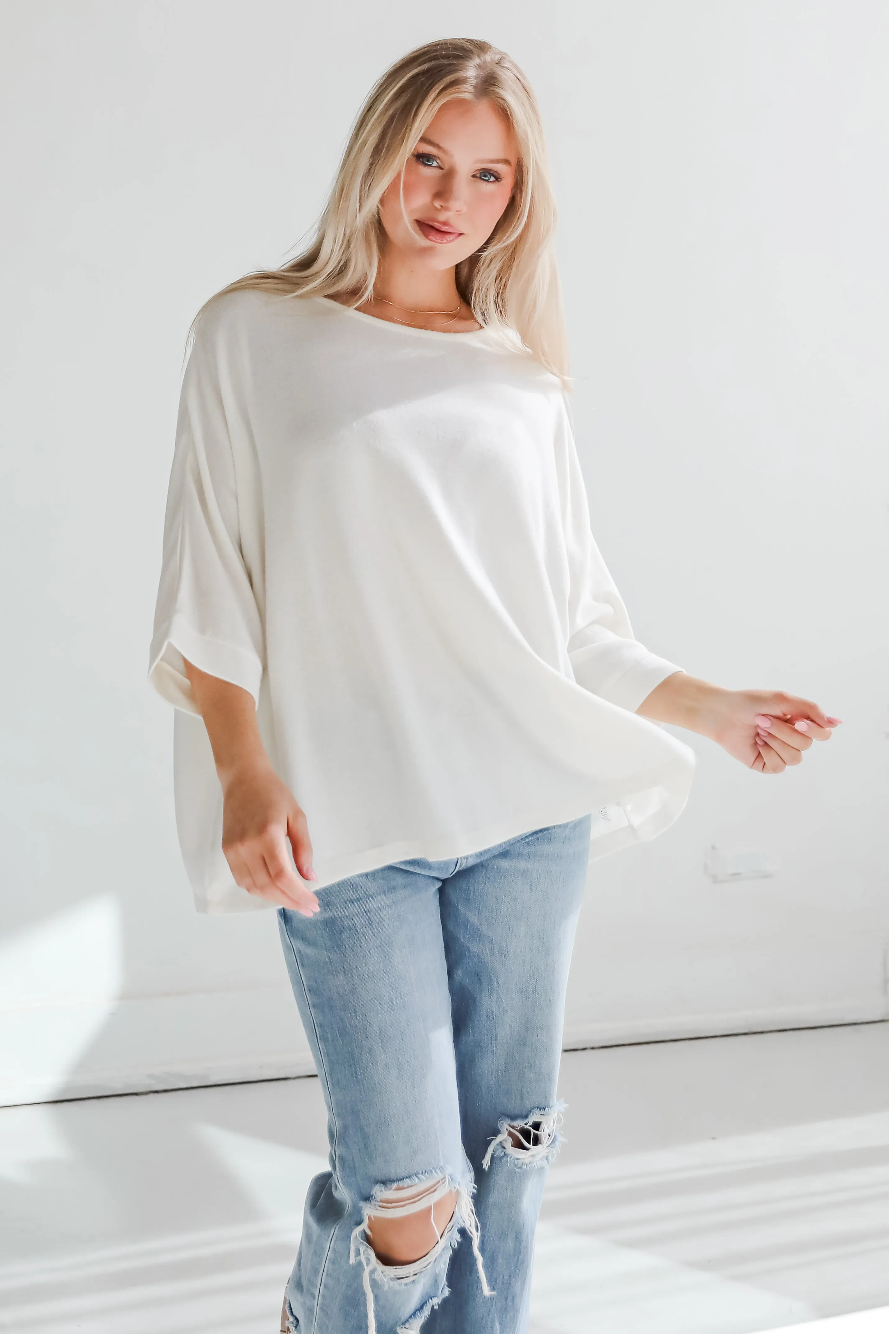 FINAL SALE - Winning Pick Oversized Soft Knit Top