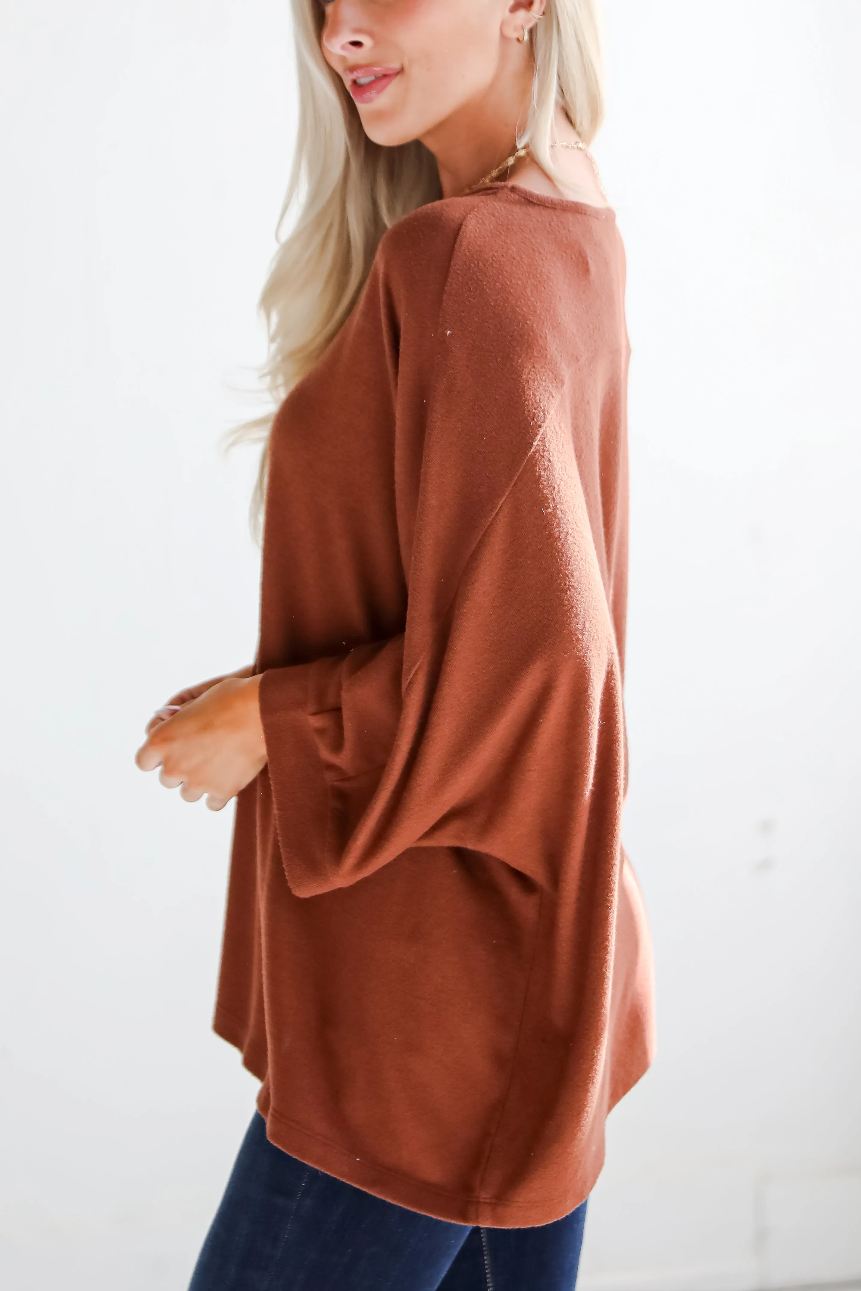 FINAL SALE - Winning Pick Oversized Soft Knit Top