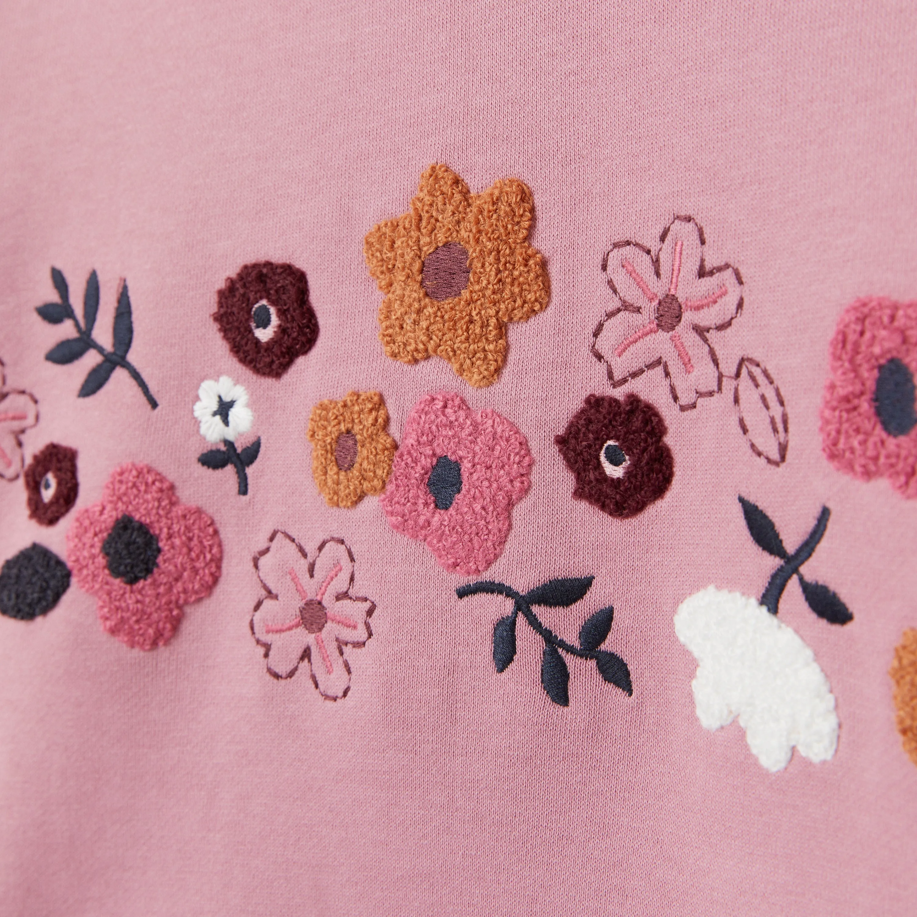 Floral Embroidered Kids Sweatshirt