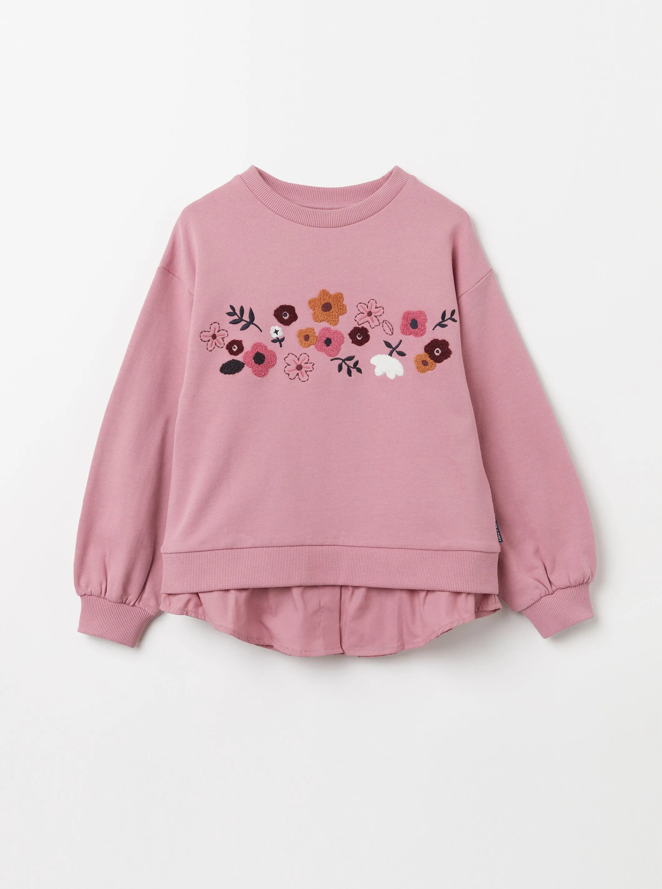 Floral Embroidered Kids Sweatshirt