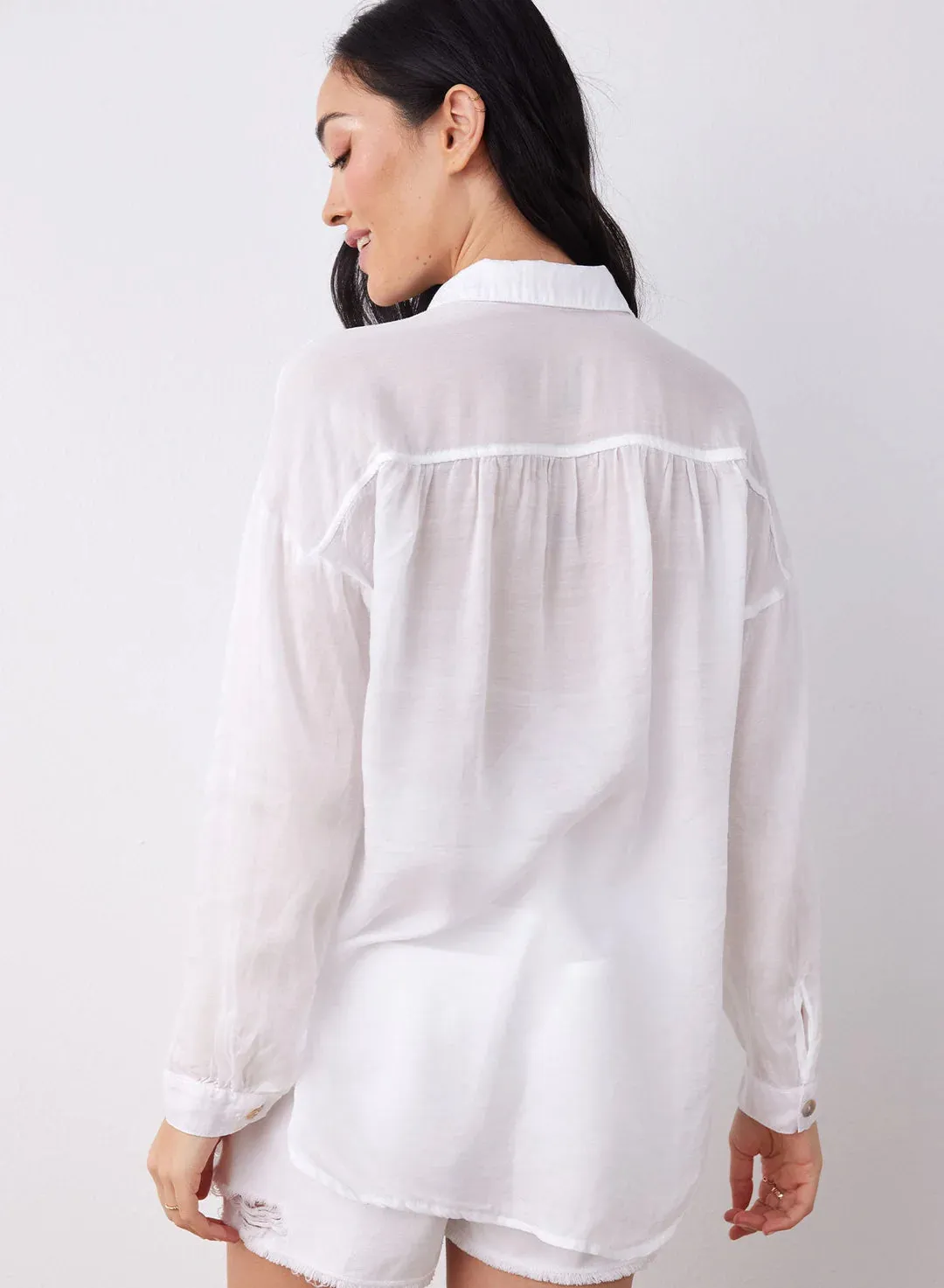 Flowy Beach Shirt - White