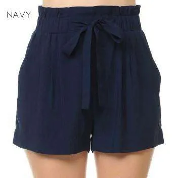 Flowy Tie Front Shorts