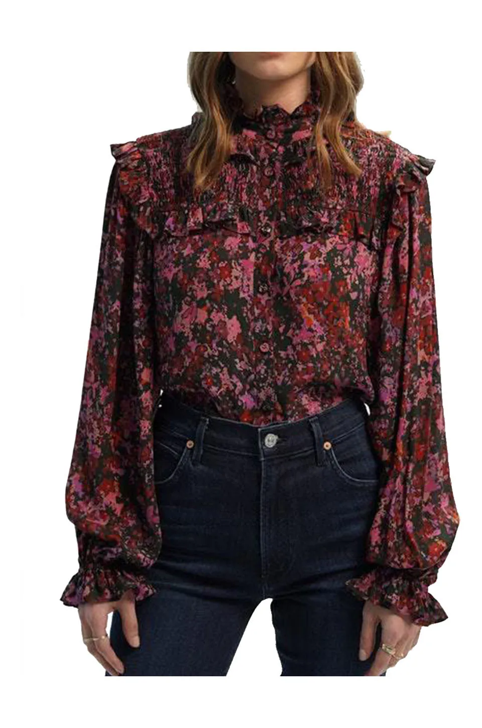 Gilner Farrar Riley Blouse In Midnight Garden