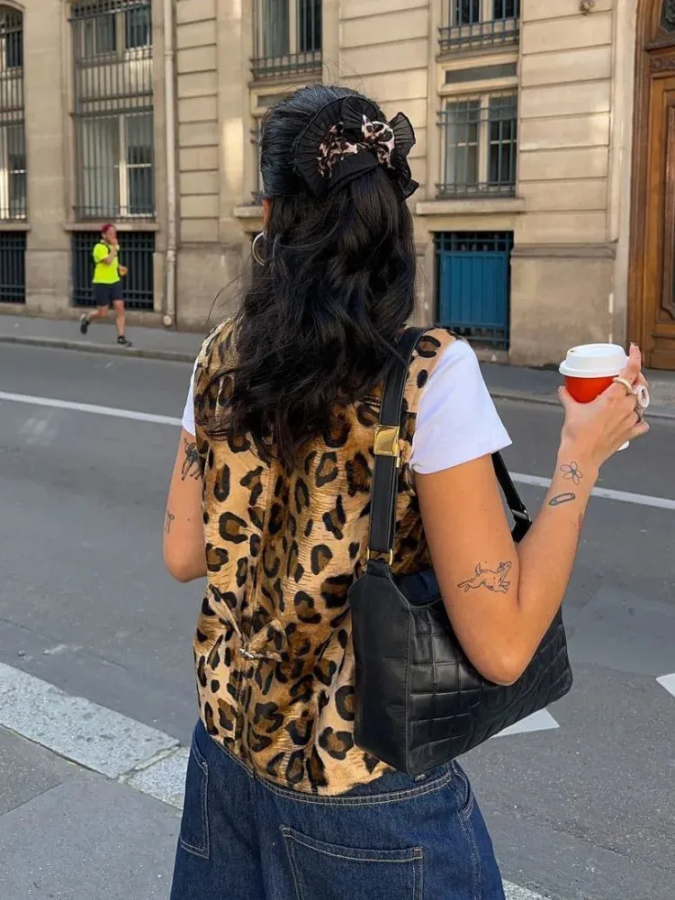 Ivyshape | Casual Leopard Vest