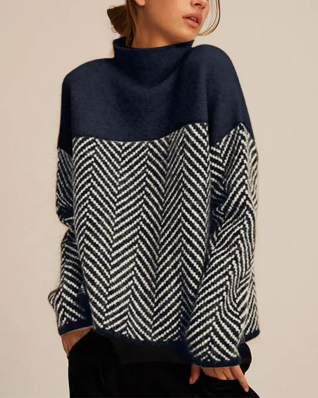 Ivyshape | Cotton Turtleneck Sweater