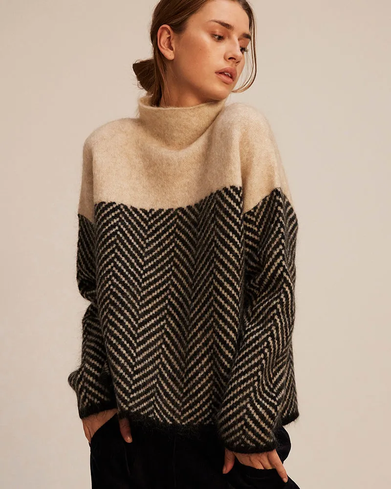 Ivyshape | Cotton Turtleneck Sweater