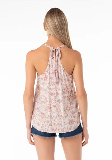 Jane Paisley Floral Double Strap Tank Top