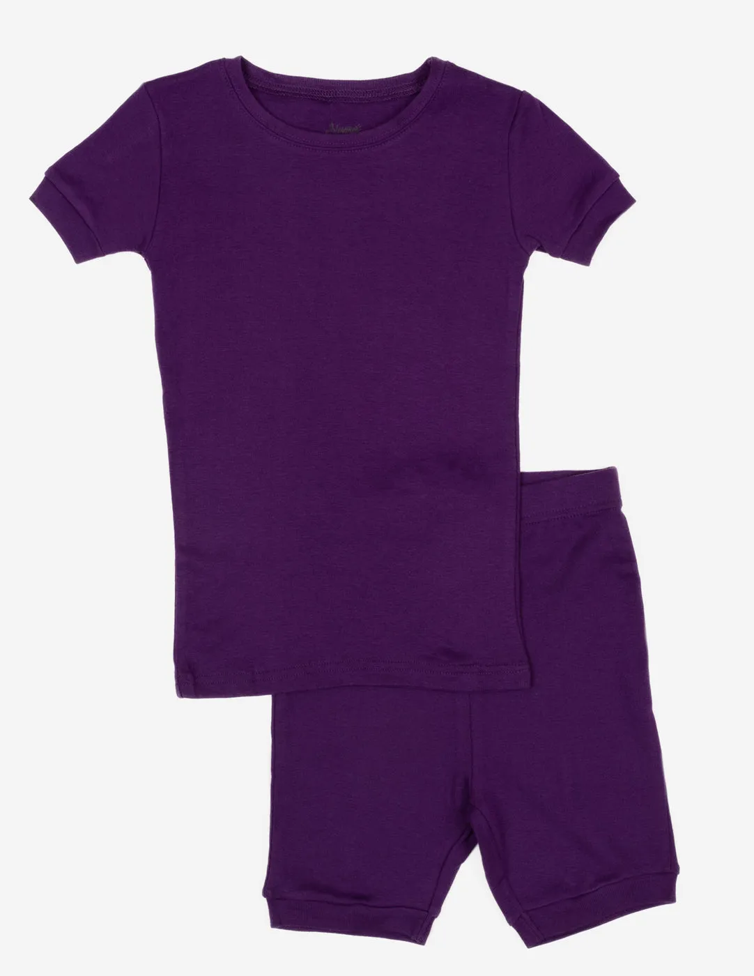 Kid's Short Sleeve Solid Color Boho Pajamas