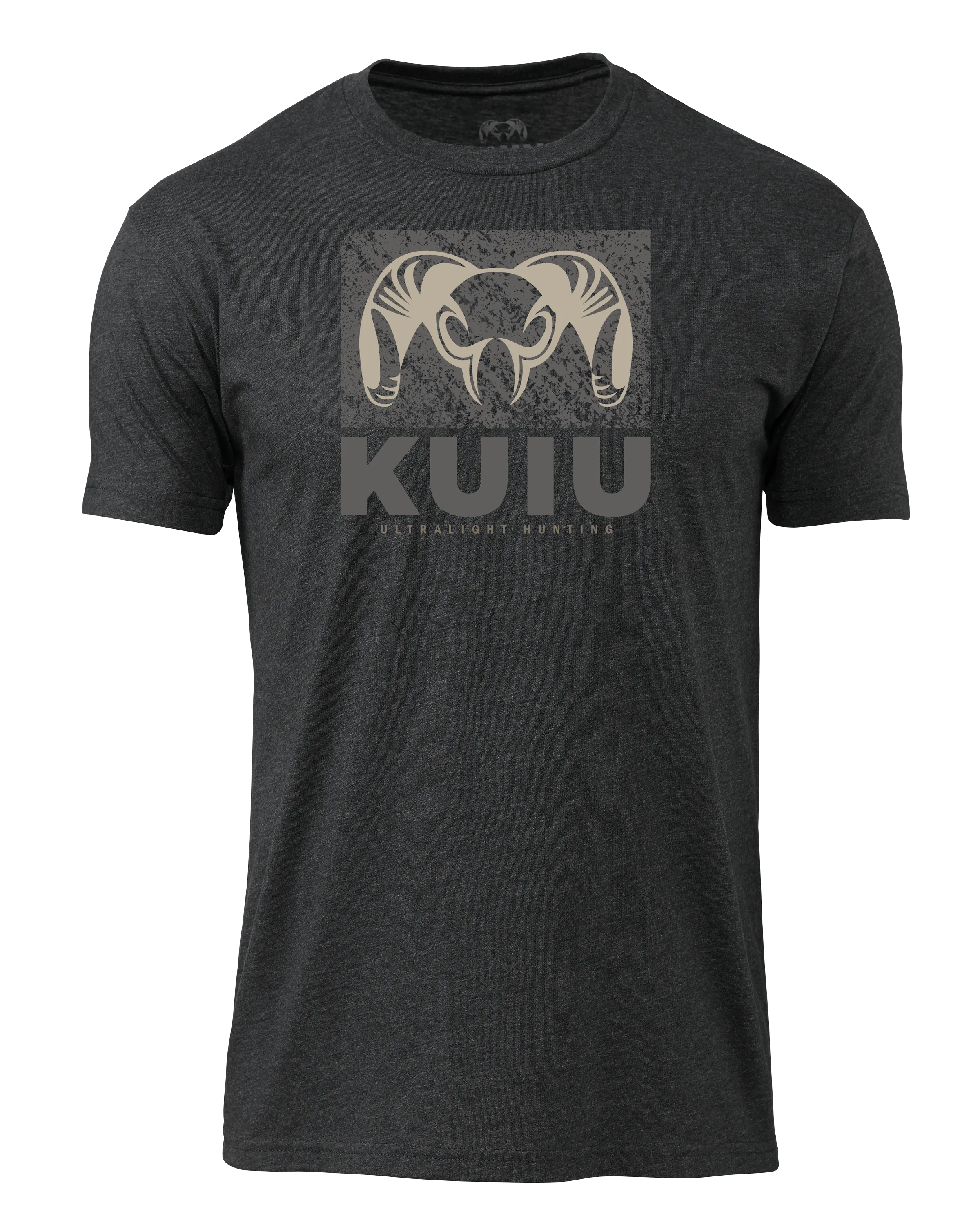 KUIU Distressed Box Logo T-Shirt | Charcoal