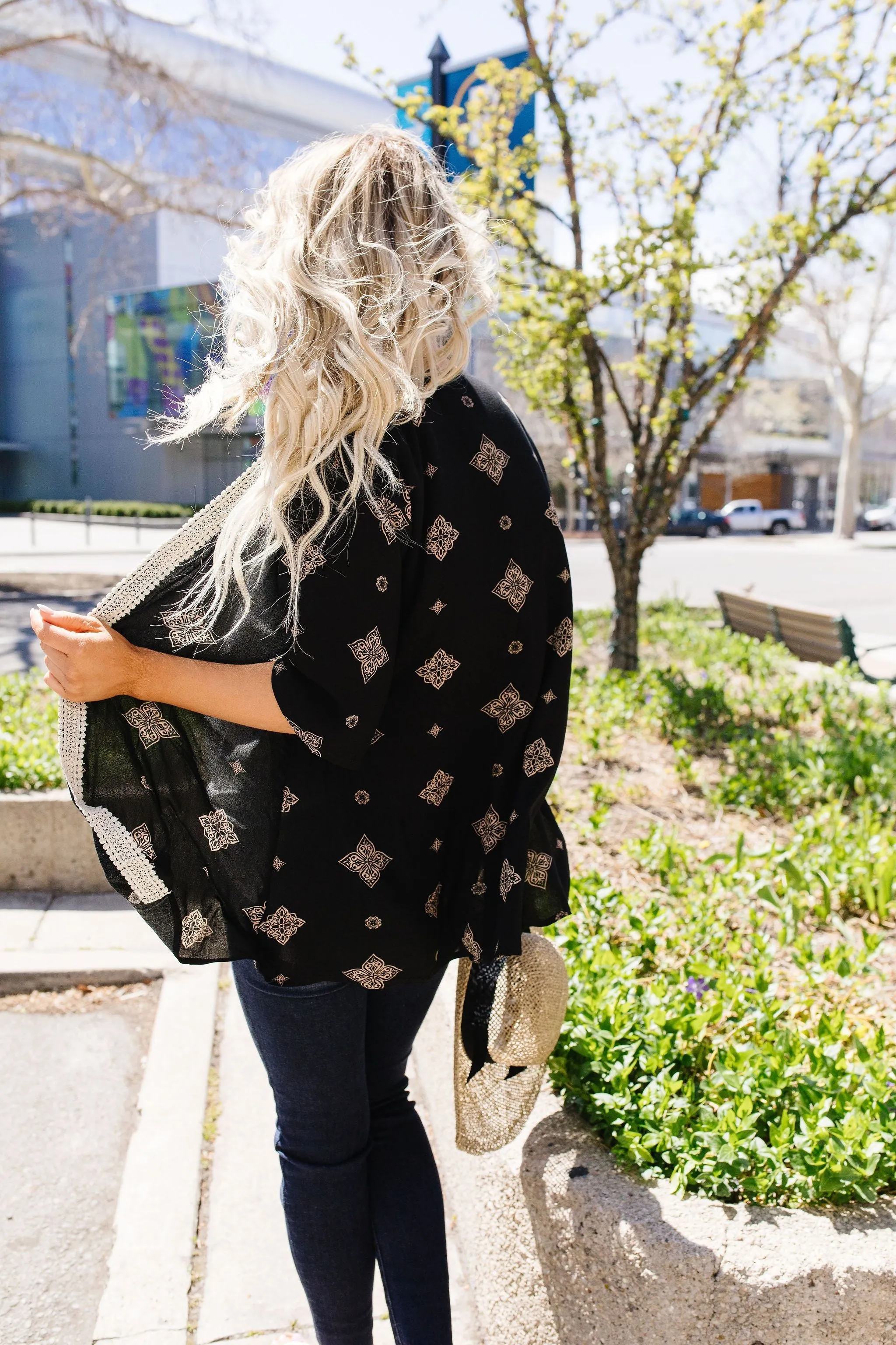 Lace Trimmed Kimono