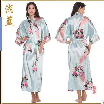 Long Robe For Women Satin Robe Casual Smoot Kimono