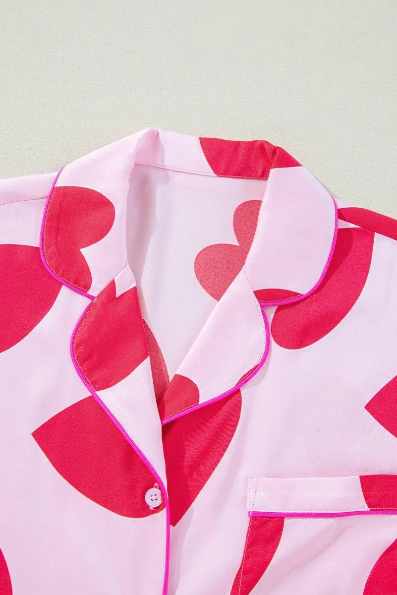 Love Hearts Valentines Pants Pajamas Set