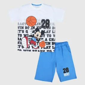 Mickey Mouse Playing Basketball Short-Sleeved Pajama