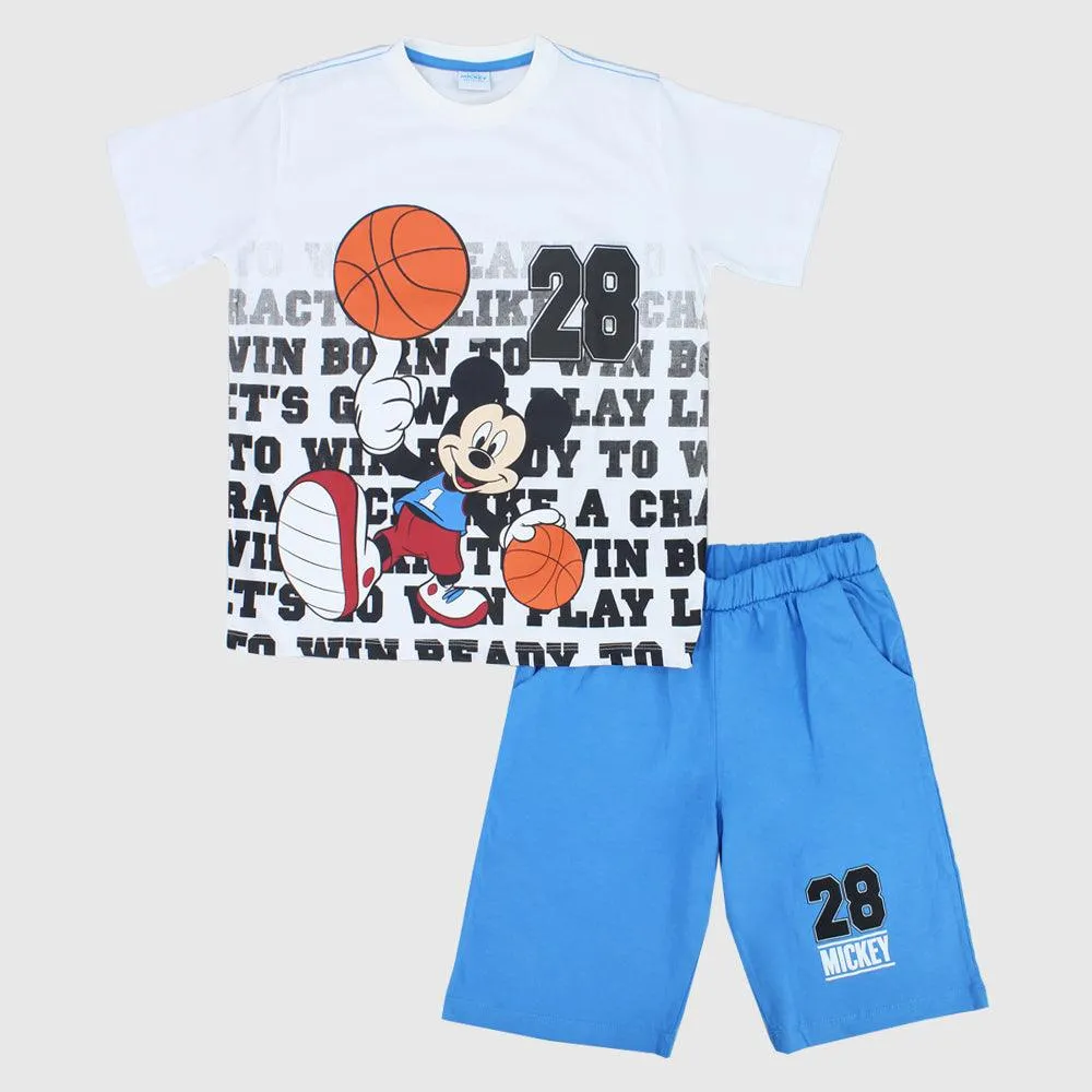 Mickey Mouse Playing Basketball Short-Sleeved Pajama