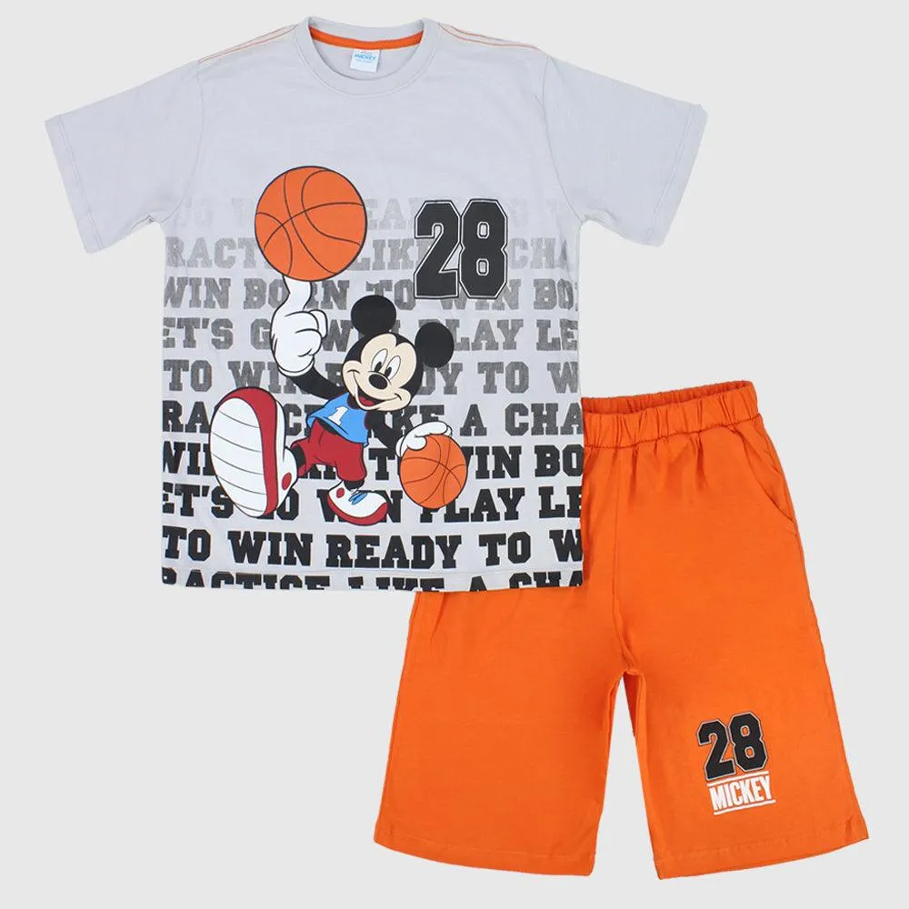 Mickey Mouse Playing Basketball Short-Sleeved Pajama