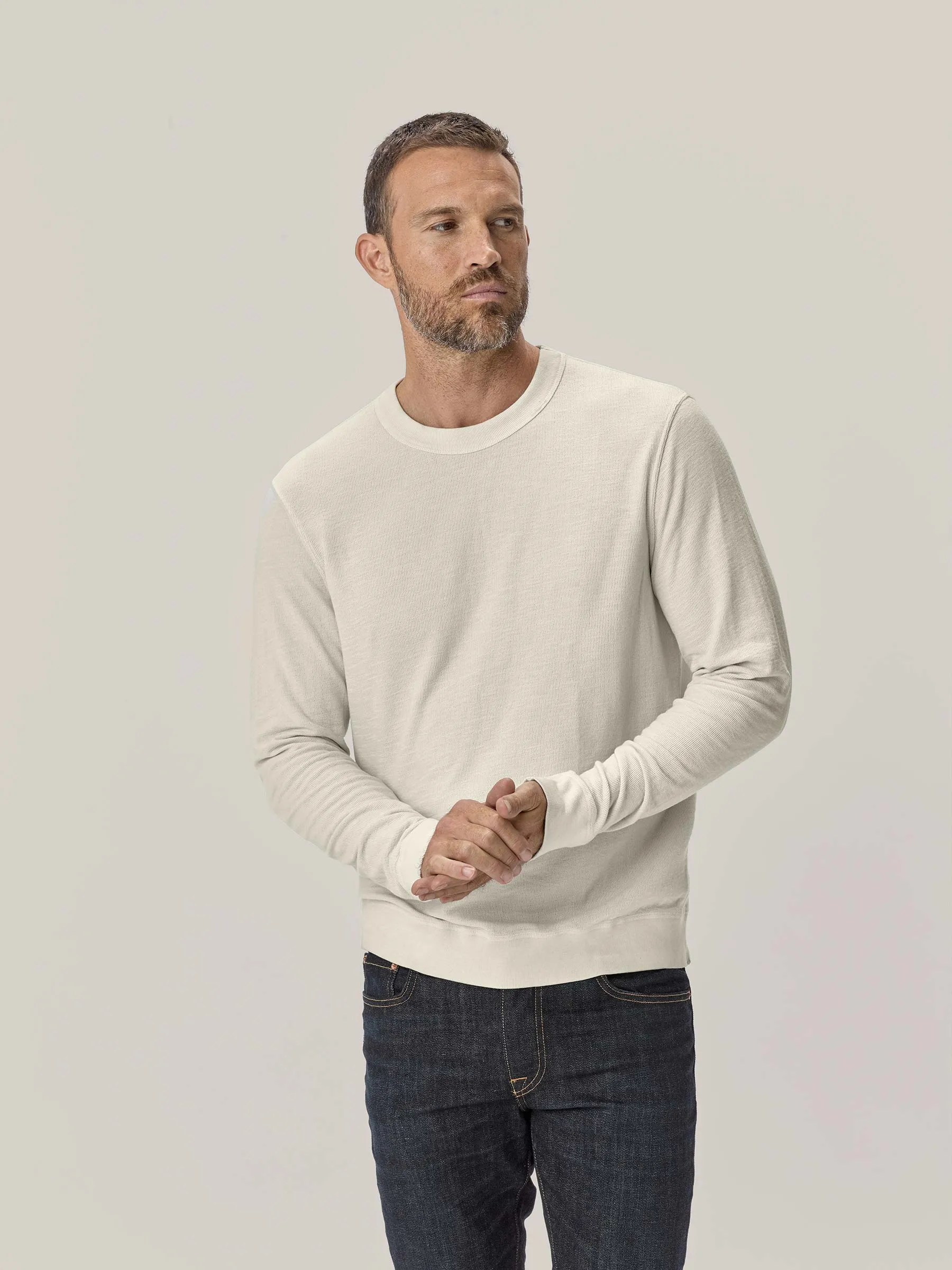 Natural Lightweight Double Slub Sweatshirt