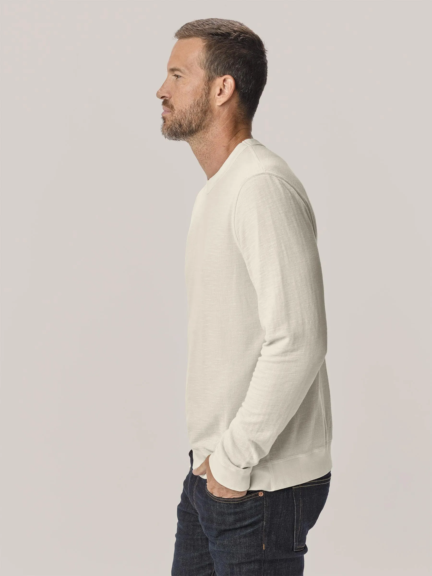 Natural Lightweight Double Slub Sweatshirt