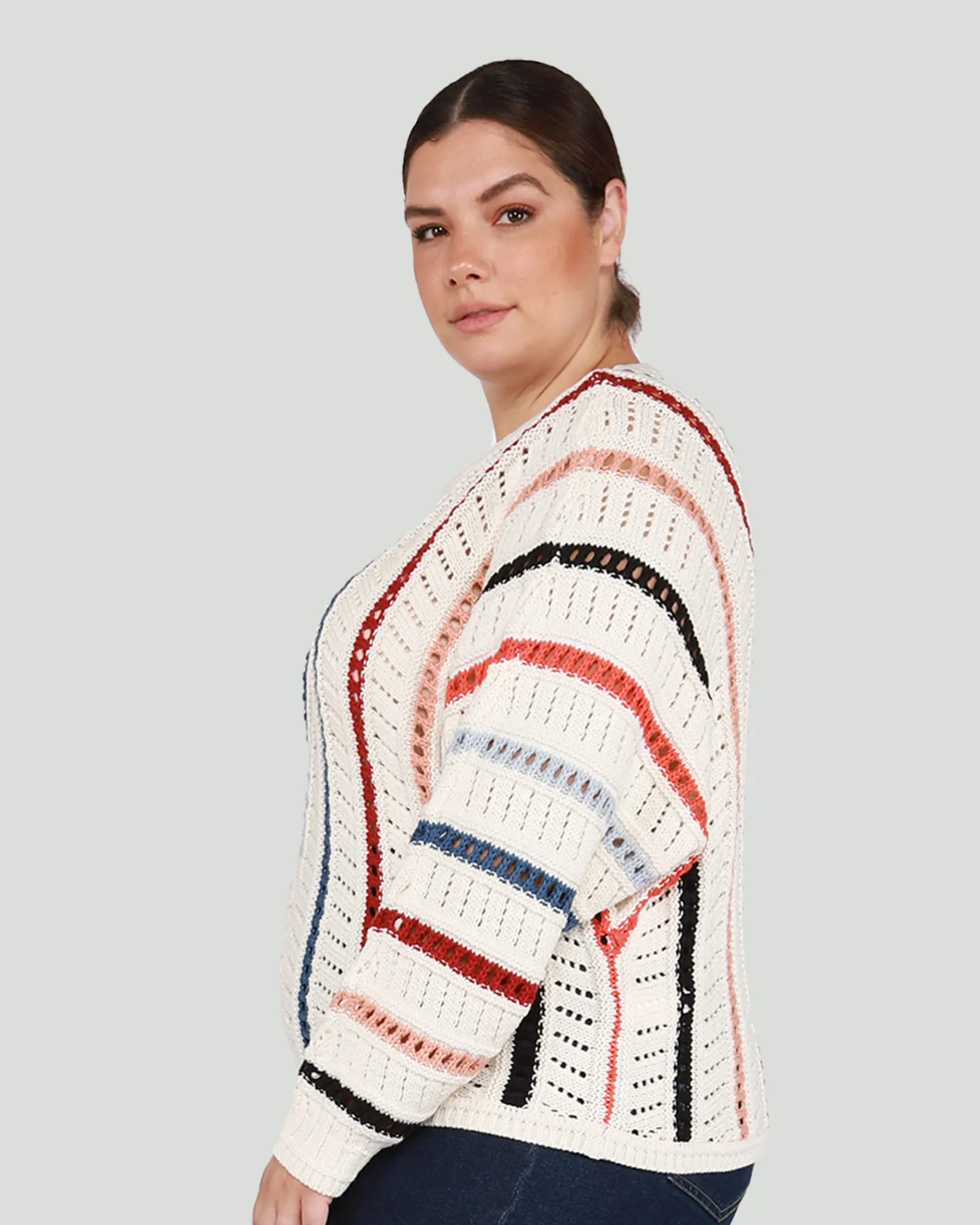 Nina Crochet Sweater | Chevron Stripes